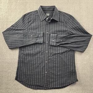Armani Exchange Shirt Adult Large Black Button Up Long Sleeve Luxury Casual Mens